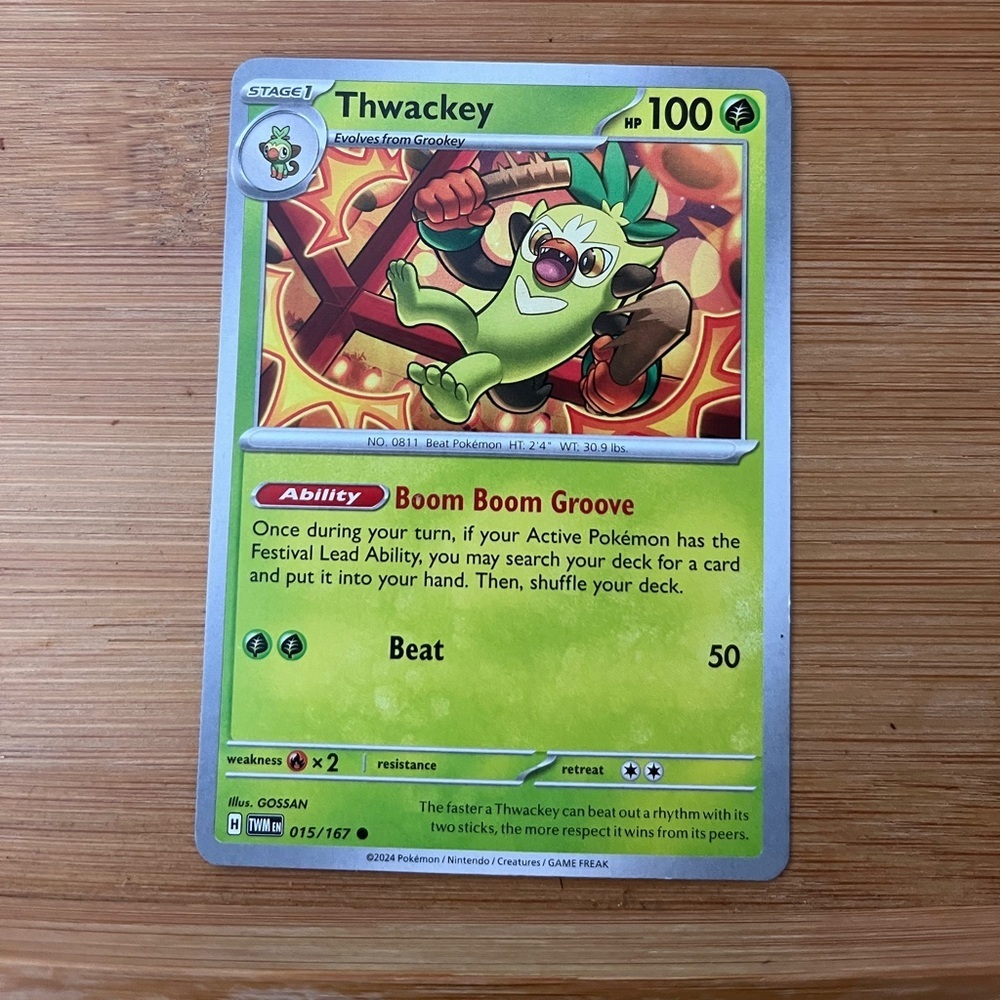 Thwackey Pokémon Card Sv 06 Twilight Masquerade Common Card